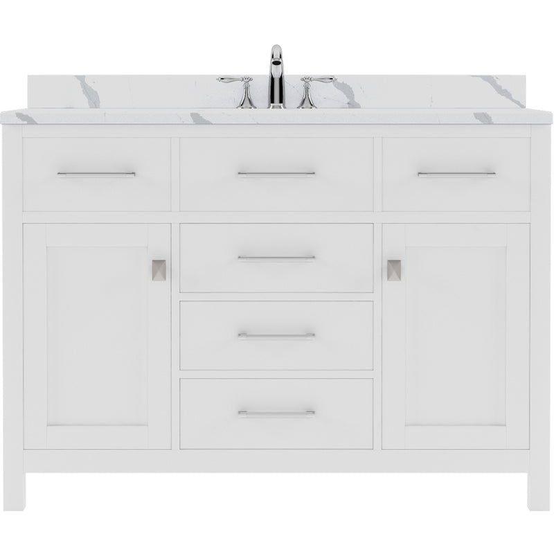 Modern Fittings Caroline 48" Single Bath Vanity with Calacatta Quartz Top and Square Sink