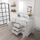 Modern Fittings Caroline 48" Single Bath Vanity with Calacatta Quartz Top and Square Sink Faucet