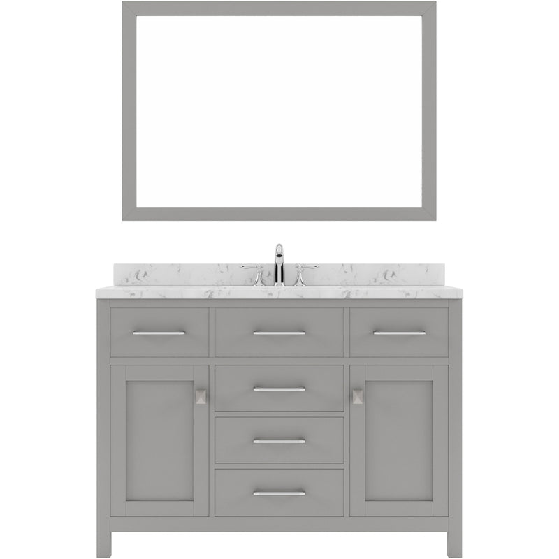 Modern Fittings Caroline 48" Single Bath Vanity with Cultured Marble Quartz Top and Round Sink Faucet