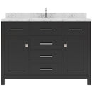 Modern Fittings Caroline 48" Single Bath Vanity with Cultured Marble Quartz Top and Round Sink