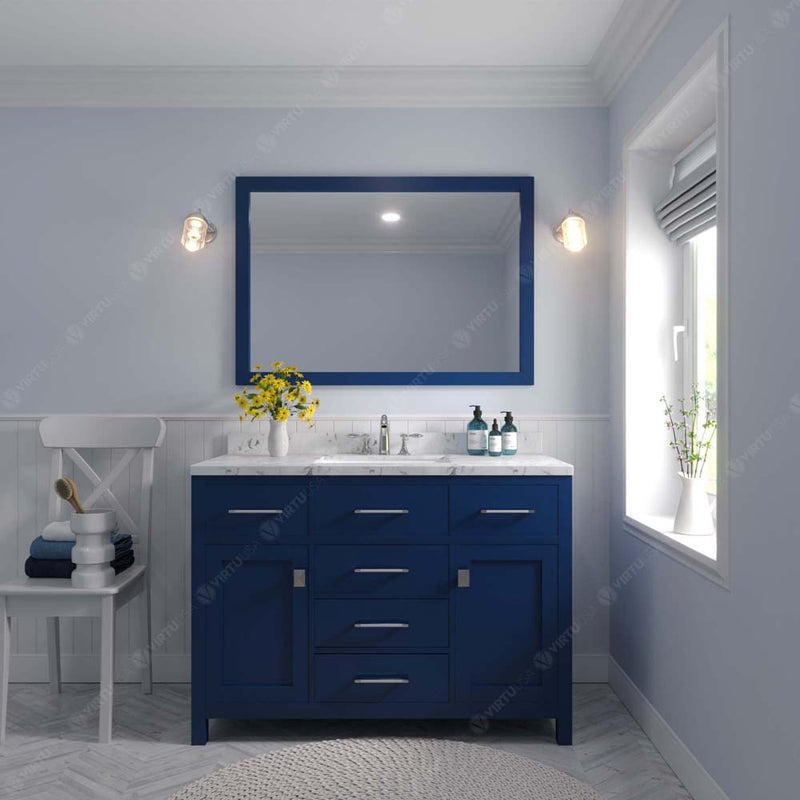 Modern Fittings Caroline 48" Single Bath Vanity with Cultured Marble Quartz Top and Round Sink