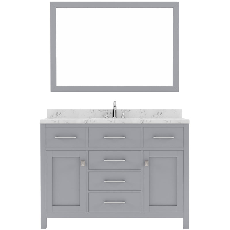 Modern Fittings Caroline 48" Single Bath Vanity with Cultured Marble Quartz Top and Round Sink Faucet