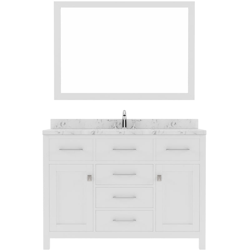 Modern Fittings Caroline 48" Single Bath Vanity with Cultured Marble Quartz Top and Round Sink