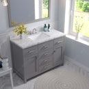 Modern Fittings Caroline 48" Single Bath Vanity with Cultured Marble Quartz Top and Square Sink Faucet