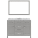 Modern Fittings Caroline 48" Single Bath Vanity with Cultured Marble Quartz Top and Square Sink Faucet