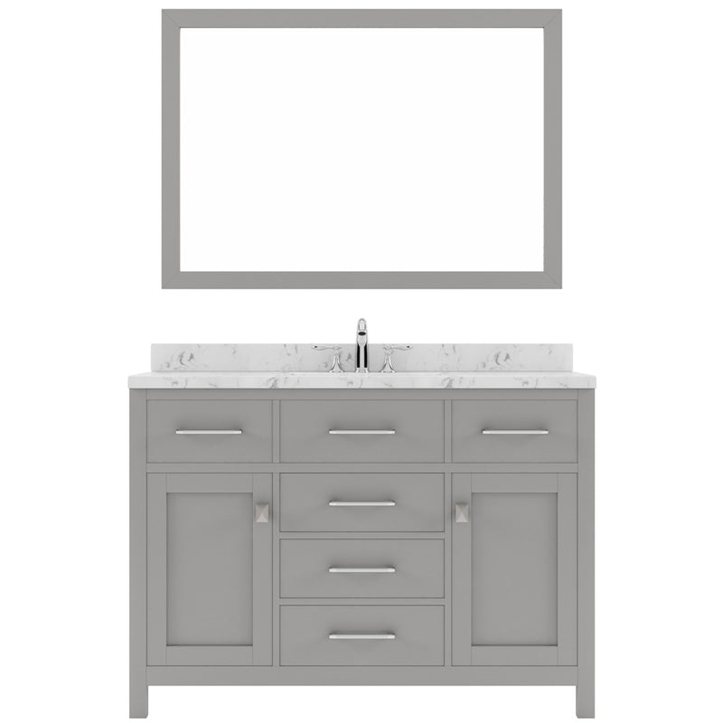 Modern Fittings Caroline 48" Single Bath Vanity with Cultured Marble Quartz Top and Square Sink Faucet