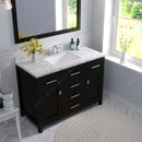 Modern Fittings Caroline 48" Single Bath Vanity with Cultured Marble Quartz Top and Square Sink Faucet