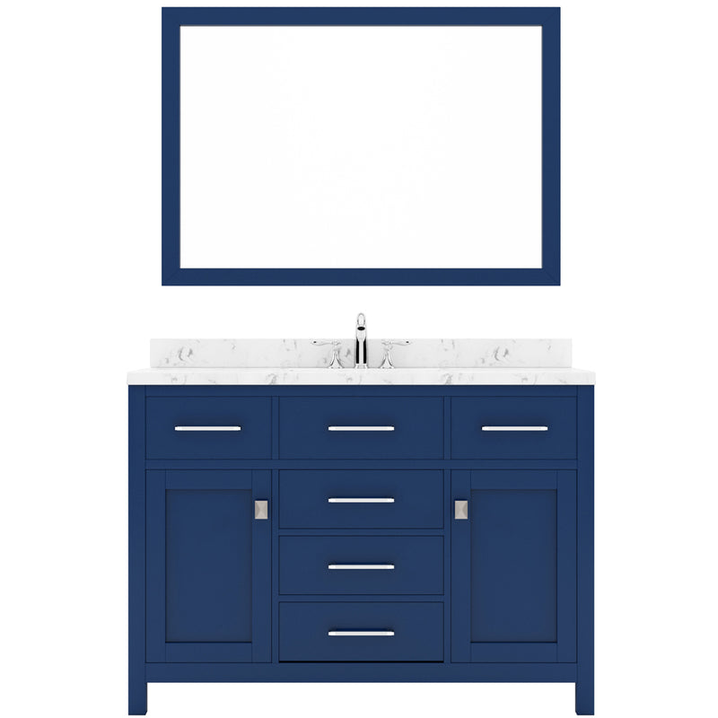 Modern Fittings Caroline 48" Single Bath Vanity with Cultured Marble Quartz Top and Square Sink Faucet