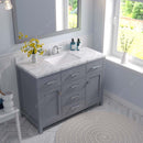 Modern Fittings Caroline 48" Single Bath Vanity with Cultured Marble Quartz Top and Square Sink