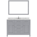 Modern Fittings Caroline 48" Single Bath Vanity with Cultured Marble Quartz Top and Square Sink Faucet