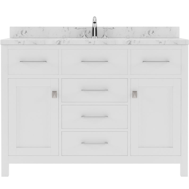 Modern Fittings Caroline 48" Single Bath Vanity with Cultured Marble Quartz Top and Square Sink