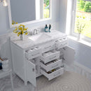 Modern Fittings Caroline 48" Single Bath Vanity with Cultured Marble Quartz Top and Square Sink Faucet