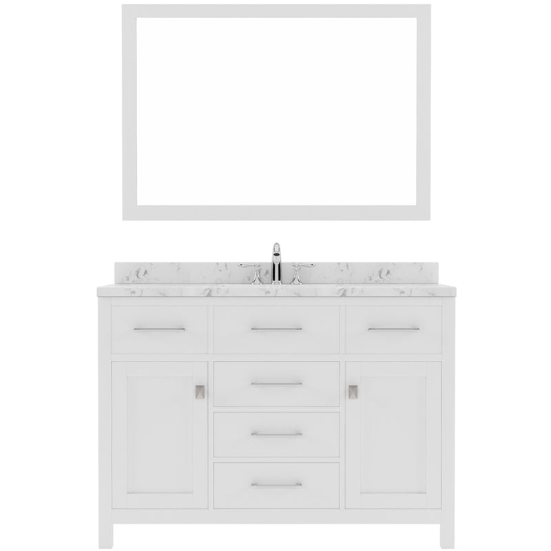 Modern Fittings Caroline 48" Single Bath Vanity with Cultured Marble Quartz Top and Square Sink