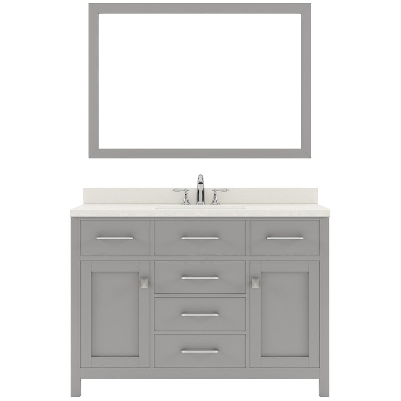 Modern Fittings Caroline 48" Single Bath Vanity with Quartz Top and Square Sink Faucet