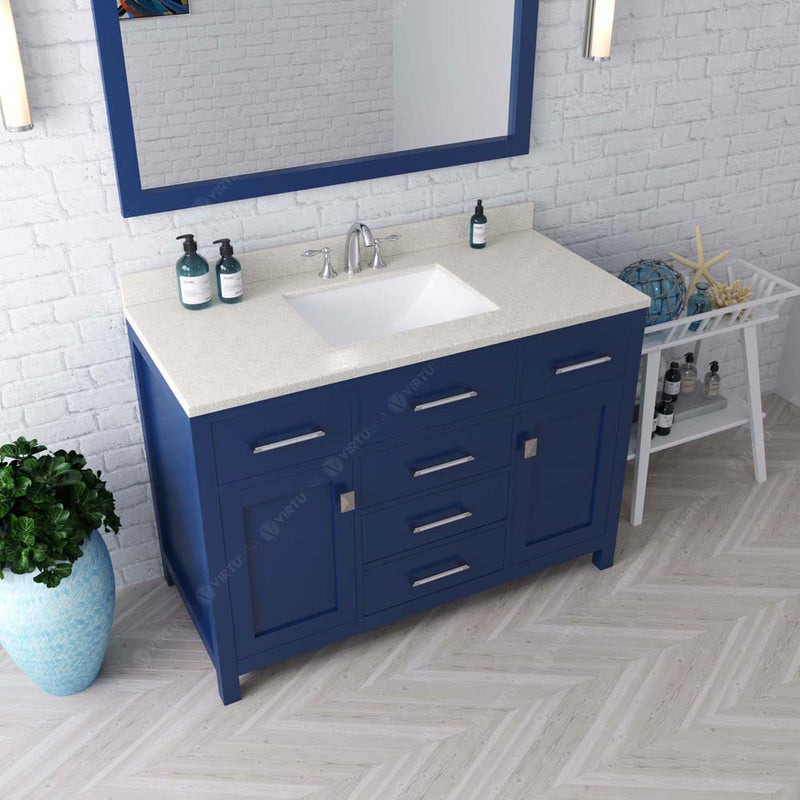 Modern Fittings Caroline 48" Single Bath Vanity with Quartz Top and Square Sink