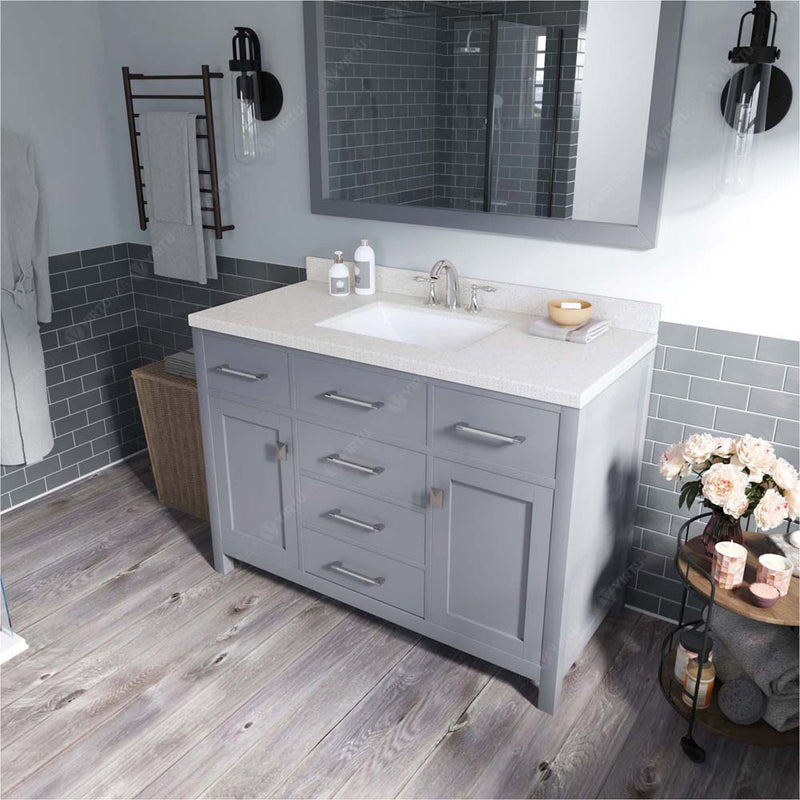 Modern Fittings Caroline 48" Single Bath Vanity with Quartz Top and Square Sink