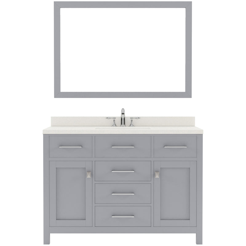 Modern Fittings Caroline 48" Single Bath Vanity with Quartz Top and Square Sink Faucet