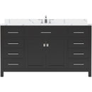 Modern Fittings Caroline 60" Single Bath Vanity with Calacatta Quartz Top and Round Sink