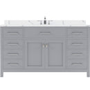 Modern Fittings Caroline 60" Single Bath Vanity with Calacatta Quartz Top and Round Sink