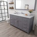 Modern Fittings Caroline 60" Single Bath Vanity with Calacatta Quartz Top and Round Sink