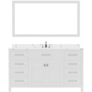 Modern Fittings Caroline 60" Single Bath Vanity with Calacatta Quartz Top and Round Sink