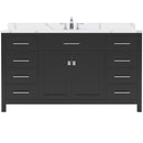 Modern Fittings Caroline 60" Single Bath Vanity with Calacatta Quartz Top and Square Sink