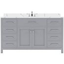 Modern Fittings Caroline 60" Single Bath Vanity with Calacatta Quartz Top and Square Sink