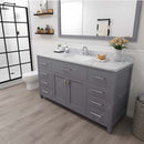 Modern Fittings Caroline 60" Single Bath Vanity with Calacatta Quartz Top and Square Sink