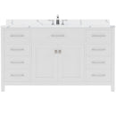 Modern Fittings Caroline 60" Single Bath Vanity with Calacatta Quartz Top and Square Sink