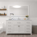 Modern Fittings Caroline 60" Single Bath Vanity with Calacatta Quartz Top and Square Sink