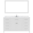 Modern Fittings Caroline 60" Single Bath Vanity with Calacatta Quartz Top and Square Sink