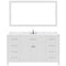 Modern Fittings Caroline 60" Single Bath Vanity with Calacatta Quartz Top and Square Sink Faucet