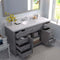 Modern Fittings Caroline 60" Single Bath Vanity with Cultured Marble Quartz Top and Round Sink Faucet