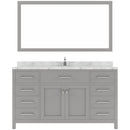 Modern Fittings Caroline 60" Single Bath Vanity with Cultured Marble Quartz Top and Round Sink Faucet