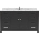 Modern Fittings Caroline 60" Single Bath Vanity with Cultured Marble Quartz Top and Round Sink