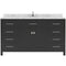 Modern Fittings Caroline 60" Single Bath Vanity with Cultured Marble Quartz Top and Round Sink