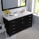 Modern Fittings Caroline 60" Single Bath Vanity with Cultured Marble Quartz Top and Round Sink Faucet