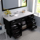 Modern Fittings Caroline 60" Single Bath Vanity with Cultured Marble Quartz Top and Round Sink