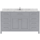 Modern Fittings Caroline 60" Single Bath Vanity with Cultured Marble Quartz Top and Round Sink