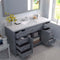 Modern Fittings Caroline 60" Single Bath Vanity with Cultured Marble Quartz Top and Square Sink Faucet