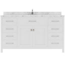 Modern Fittings Caroline 60" Single Bath Vanity with Cultured Marble Quartz Top and Square Sink