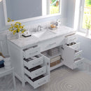 Modern Fittings Caroline 60" Single Bath Vanity with Cultured Marble Quartz Top and Square Sink