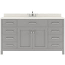 Modern Fittings Caroline 60" Single Bath Vanity with Quartz Top and Round Sink