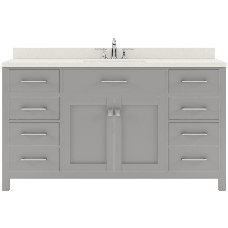 Modern Fittings Caroline 60" Single Bath Vanity with Quartz Top and Round Sink