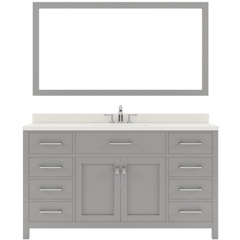 Modern Fittings Caroline 60" Single Bath Vanity with Quartz Top and Round Sink