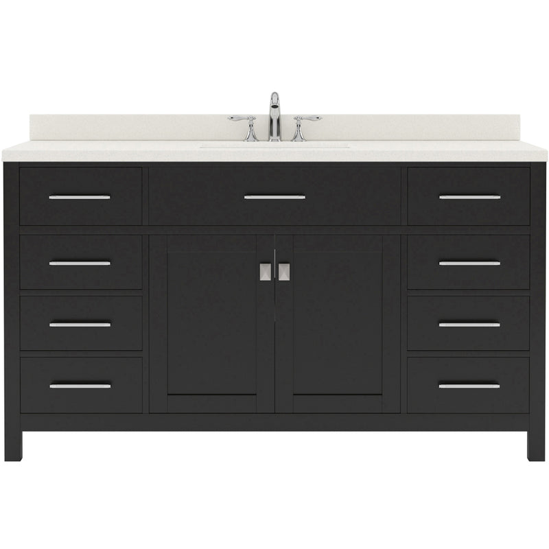 Modern Fittings Caroline 60" Single Bath Vanity with Quartz Top and Round Sink