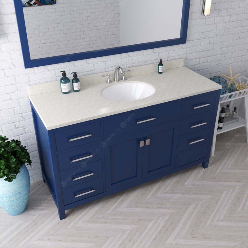 Modern Fittings Caroline 60" Single Bath Vanity with Quartz Top and Round Sink