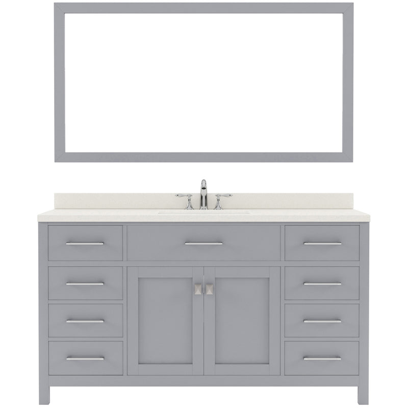 Modern Fittings Caroline 60" Single Bath Vanity with Quartz Top and Round Sink Faucet