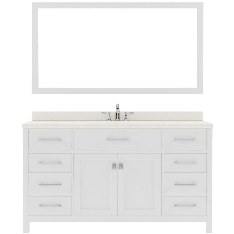 Modern Fittings Caroline 60" Single Bath Vanity with Quartz Top and Round Sink Faucet