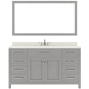 Modern Fittings Caroline 60" Single Bath Vanity with Quartz Top and Square Sink